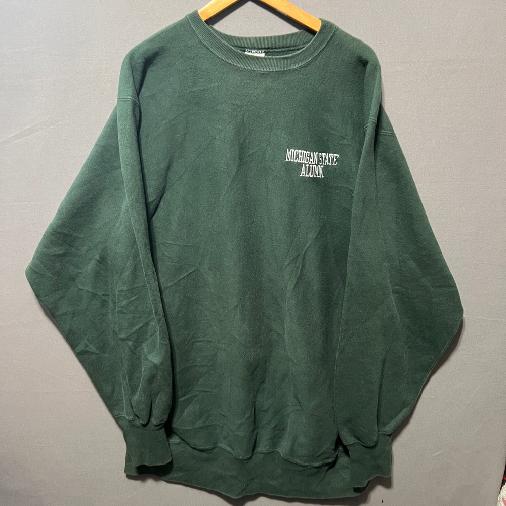 Vintage Champion Reverse Weave Michigan State Alumni Sweatshirt Green XXXL USA